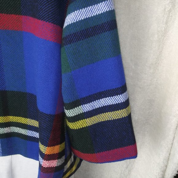 For Cynthia Wool Plaid Blue Jacket Coat Women's Size M - Picture 5 of 13